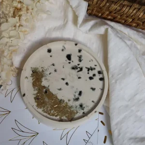 Plateau rond en Jesmonite en terrazzo