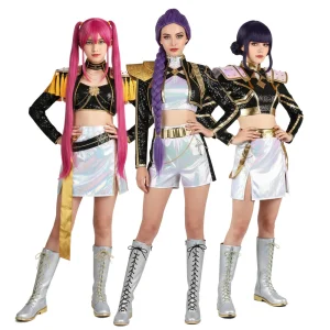 Cosplay unique de Rumi – Zoey – Mira – K-Pop Demon Hunters – Cosplay complet avec accessoires