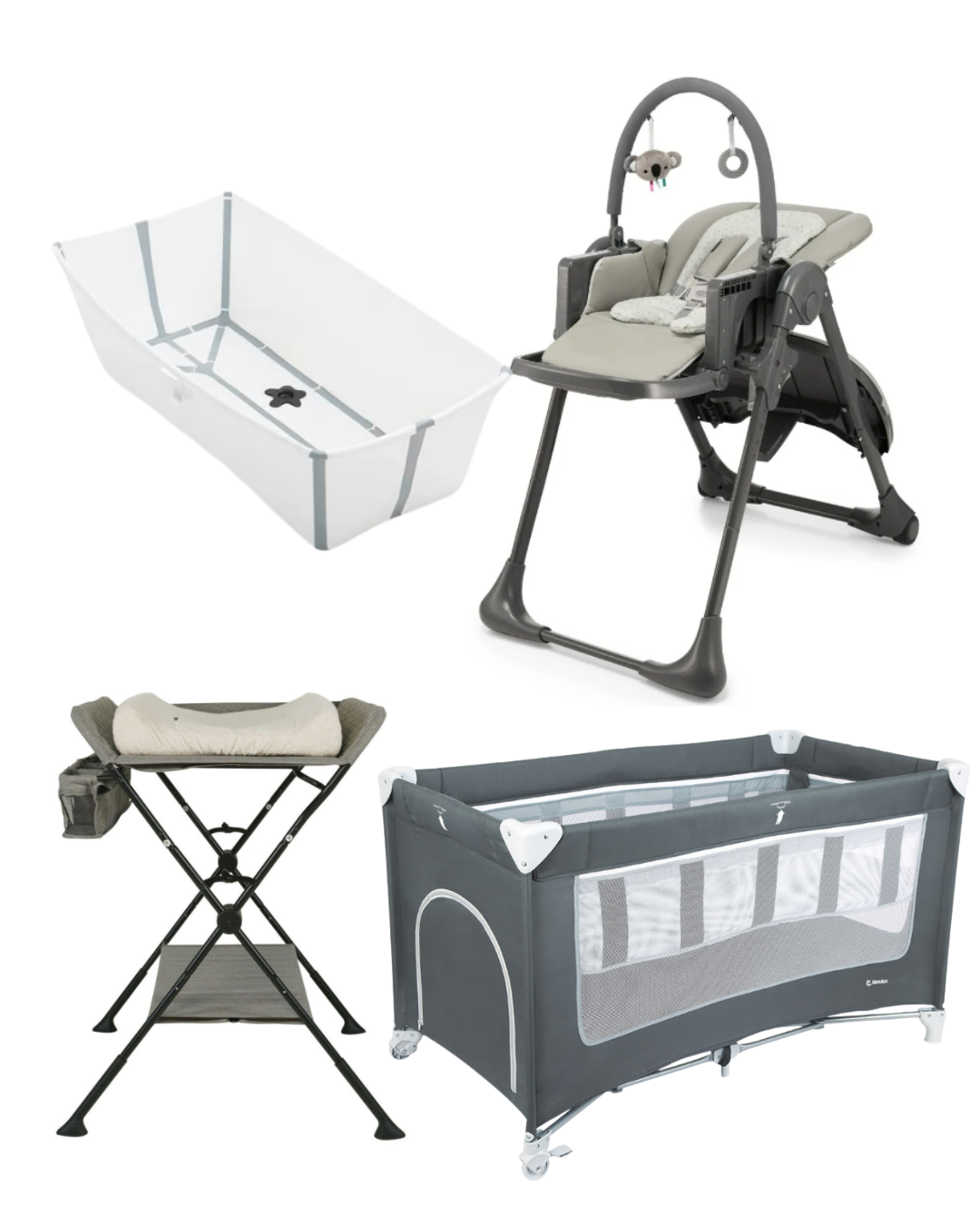 Pack Confort: Lit Parapluie, Baignoire, Chaise Haute, Table à langer – Image 2