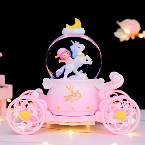 MINGZE Boîte à Musique en Bois carrousel, boîte à Musique Vintage Exquis Artisanat Anniversaire Cadeaux de Noël Home Decor Cadeau pour Filles Enfants – Image 3
