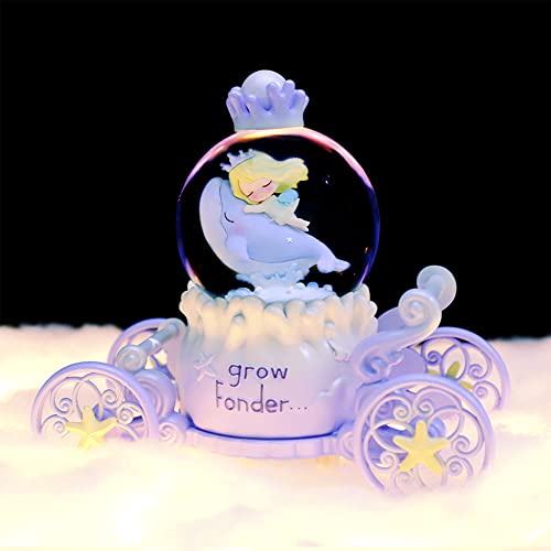 MINGZE Boîte à Musique en Bois carrousel, boîte à Musique Vintage Exquis Artisanat Anniversaire Cadeaux de Noël Home Decor Cadeau pour Filles Enfants – Image 5