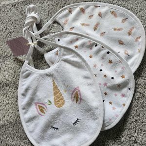 Lot de 3 bavoirs » collection licorne »