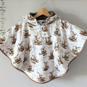 Poncho, cape évolutif bébé et enfant | MI-SAISON | 12-24 mois | Lapin aviateur