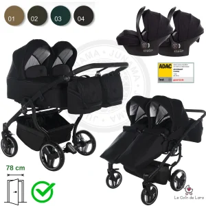Poussette jumeaux DUO V3 Junama – 3 en 1