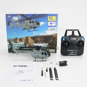 Avion télécommandé – Hélicoptère C186 Pro 6 ailes Gris
