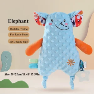 Doudou Lange Elephant Bleu