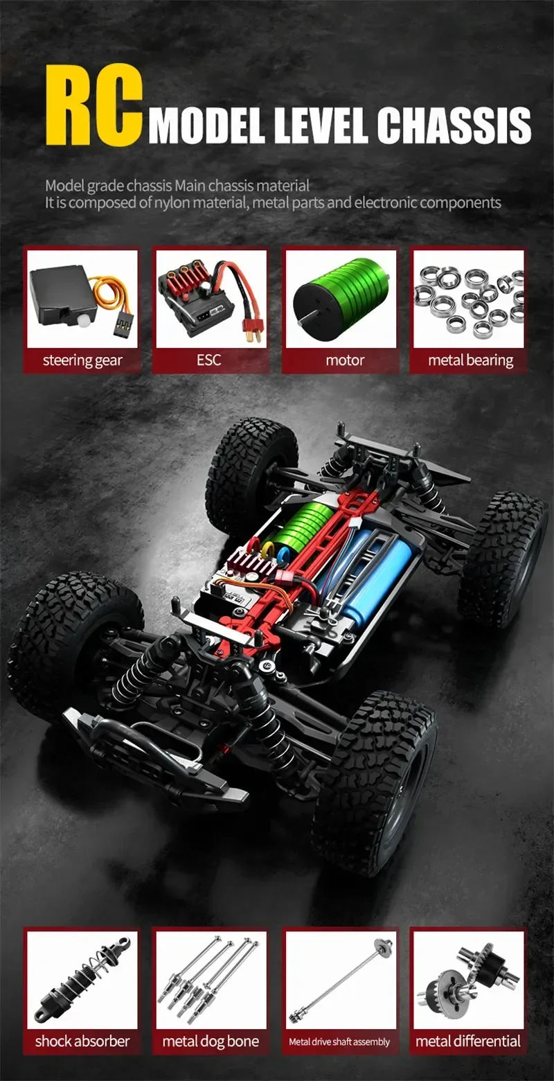 Voiture Télécommandée 16103 PRO 1:16 : 4×4 Brushless à 70km/h – Image 4