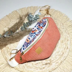 Sac banane velours côtelé Corail – Fleurs | ENFANT | Corail de fleurs