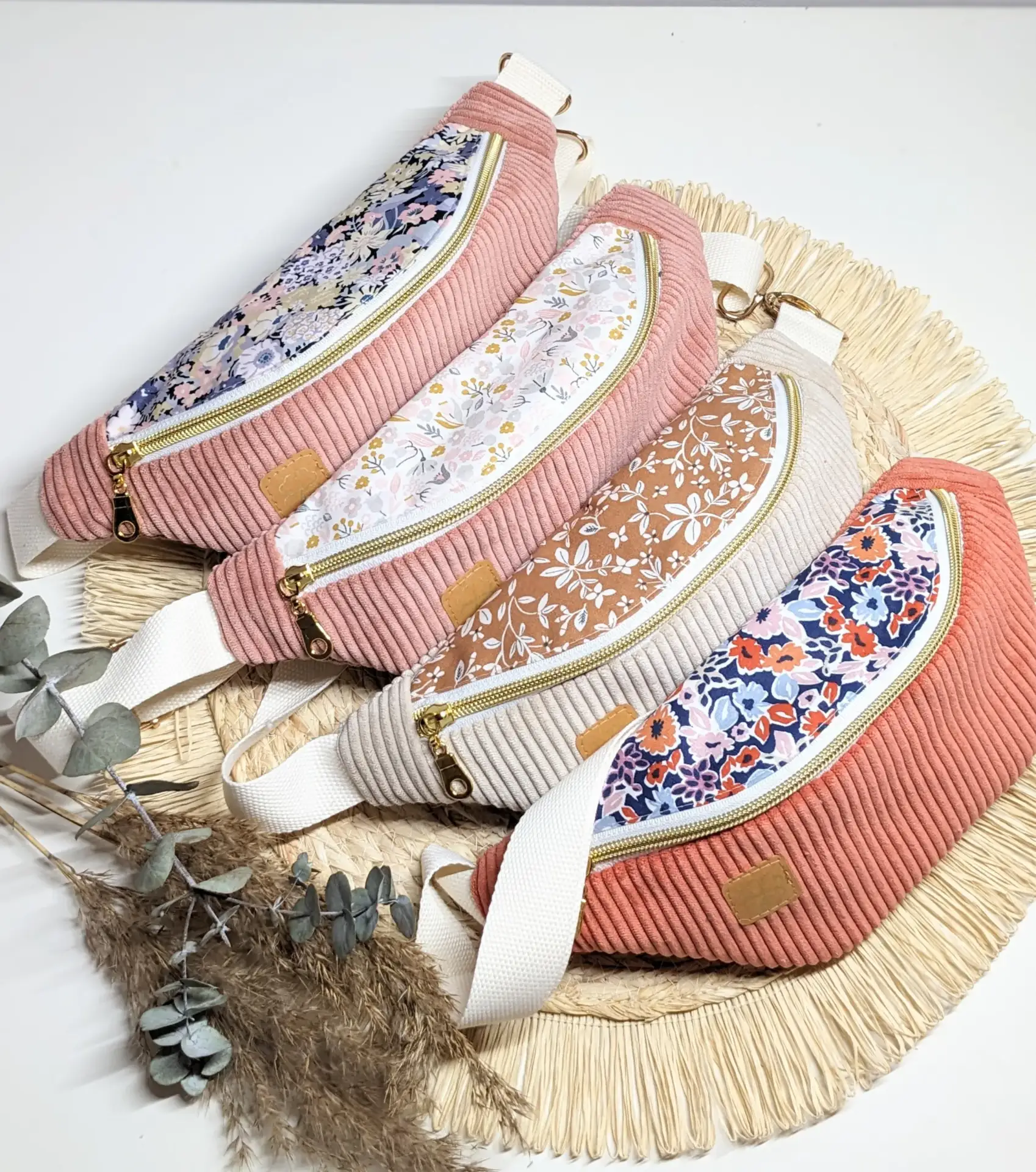 Sac banane velours côtelé Vieux rose – Fleurs | ENFANT | Rosée d’été – Image 8