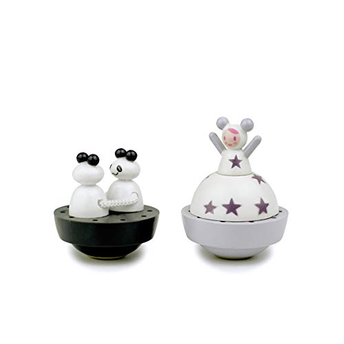 TROUSSELIER – Fille & Panda – Boîte à Musique Dancing – Idéal Cadeau de Naissance – 2 Figurines Amovibles – Fonctionnement Simple – Musique La Belle au Bois Dormant – Colori Vert – Image 4