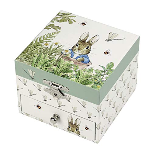 TROUSSELIER – Pierre Lapin – Peter Rabbit. – Boîte à Trésors & Bijoux Musicale – Idéal Cadeau Enfant – Musique Lullaby de Mozart – Colori Vert – Image 2
