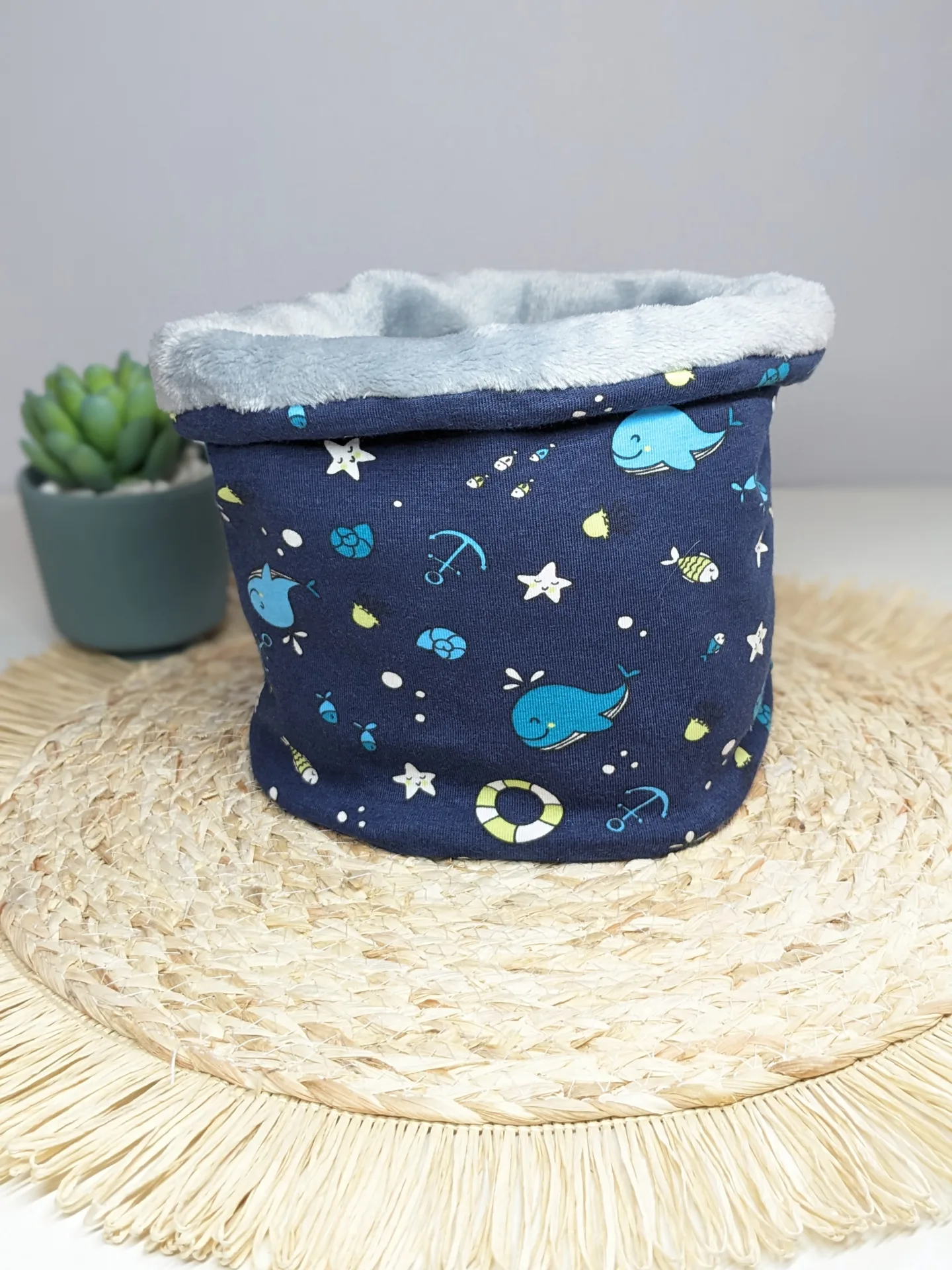 Tour de cou, Snood enfant – Baleine – Fait main – Image 2