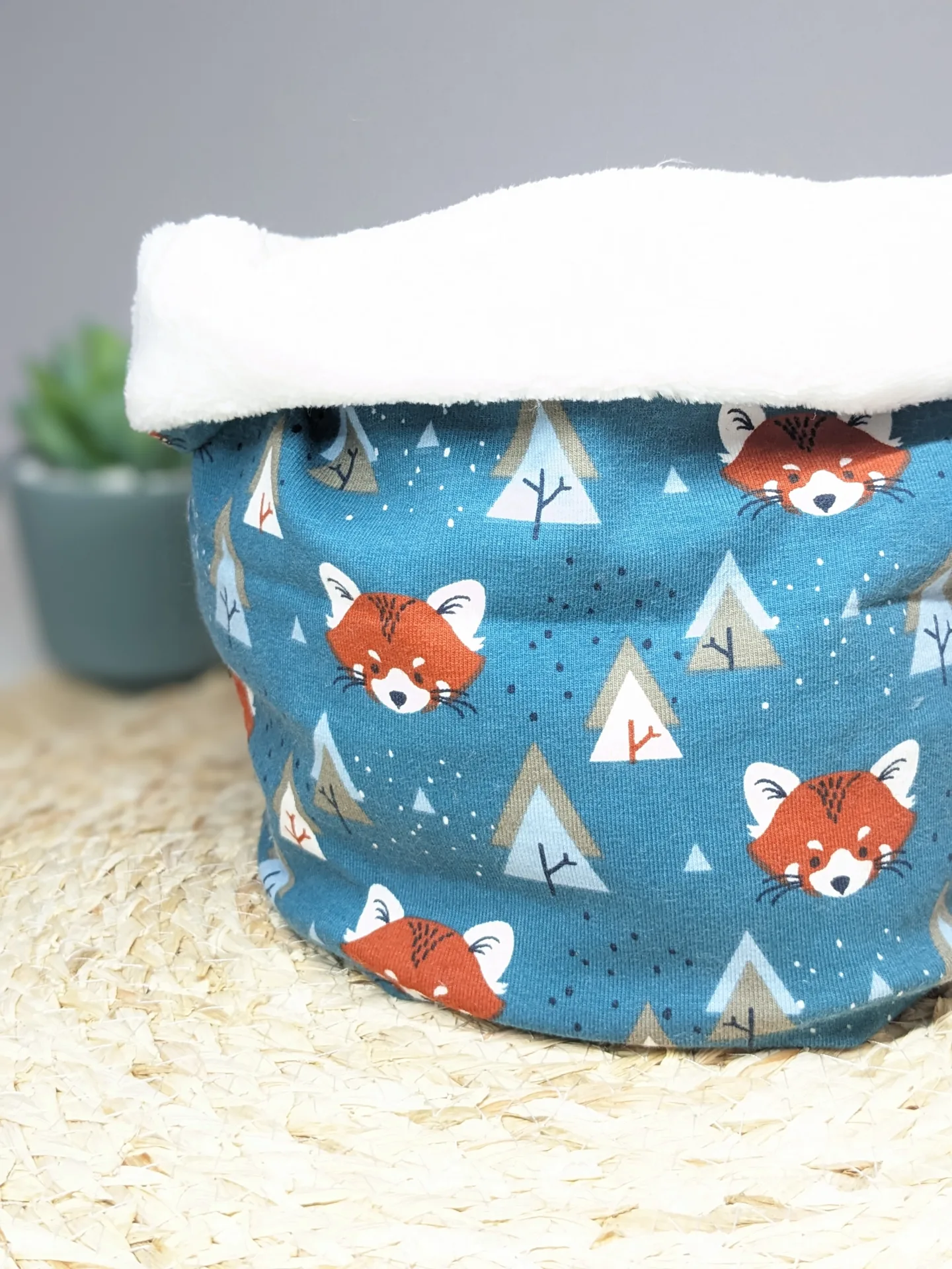 Tour de cou, Snood enfant – Panda roux – Fait main – Image 2