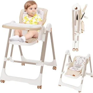 Chaise Haute Kidilo Balancelle et Fonction Relax 3en1