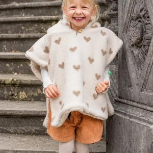 Poncho moumoute coeur taupe