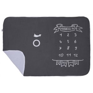 COUVERTURE ETAPE GRIS ANTHRACITE/BLANC