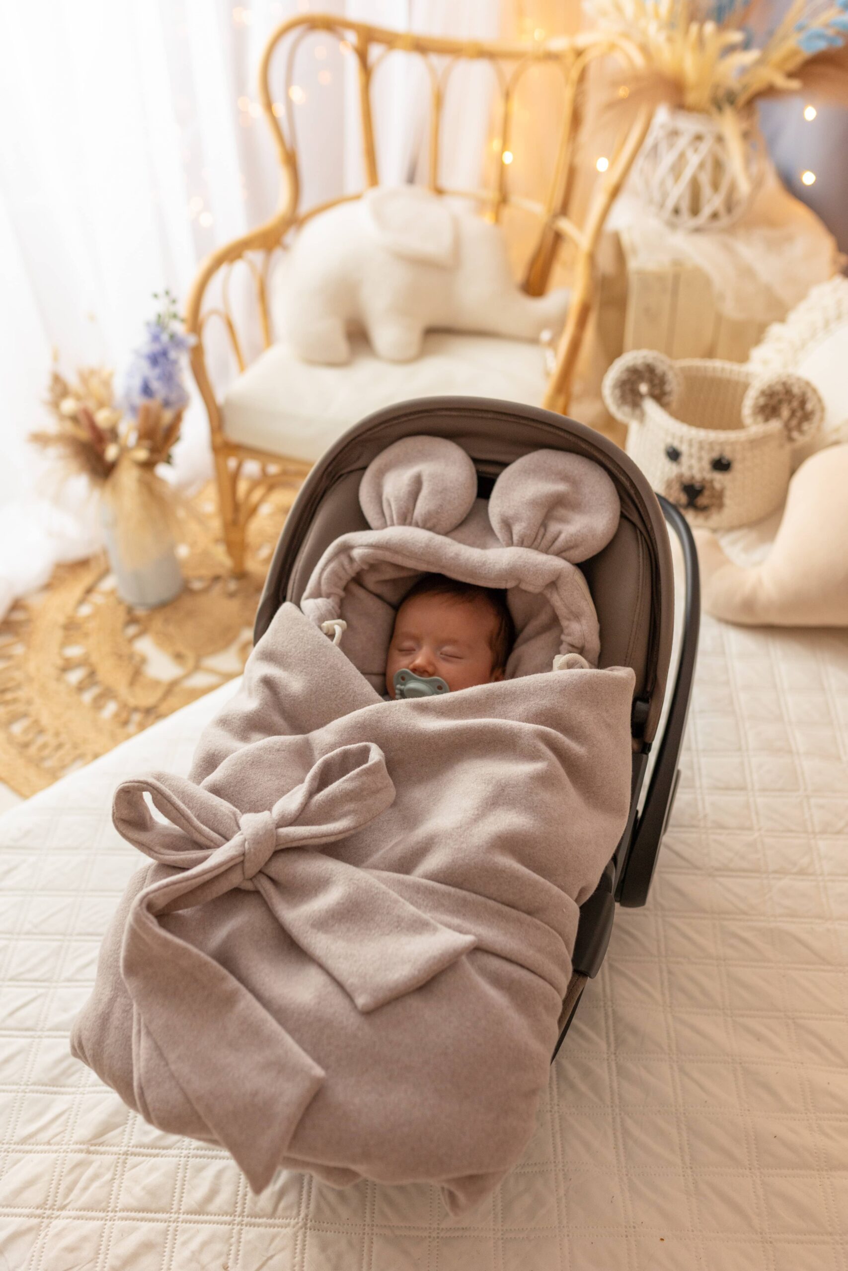 Couverture siege auto Coton Organique Beige – MotulinKa