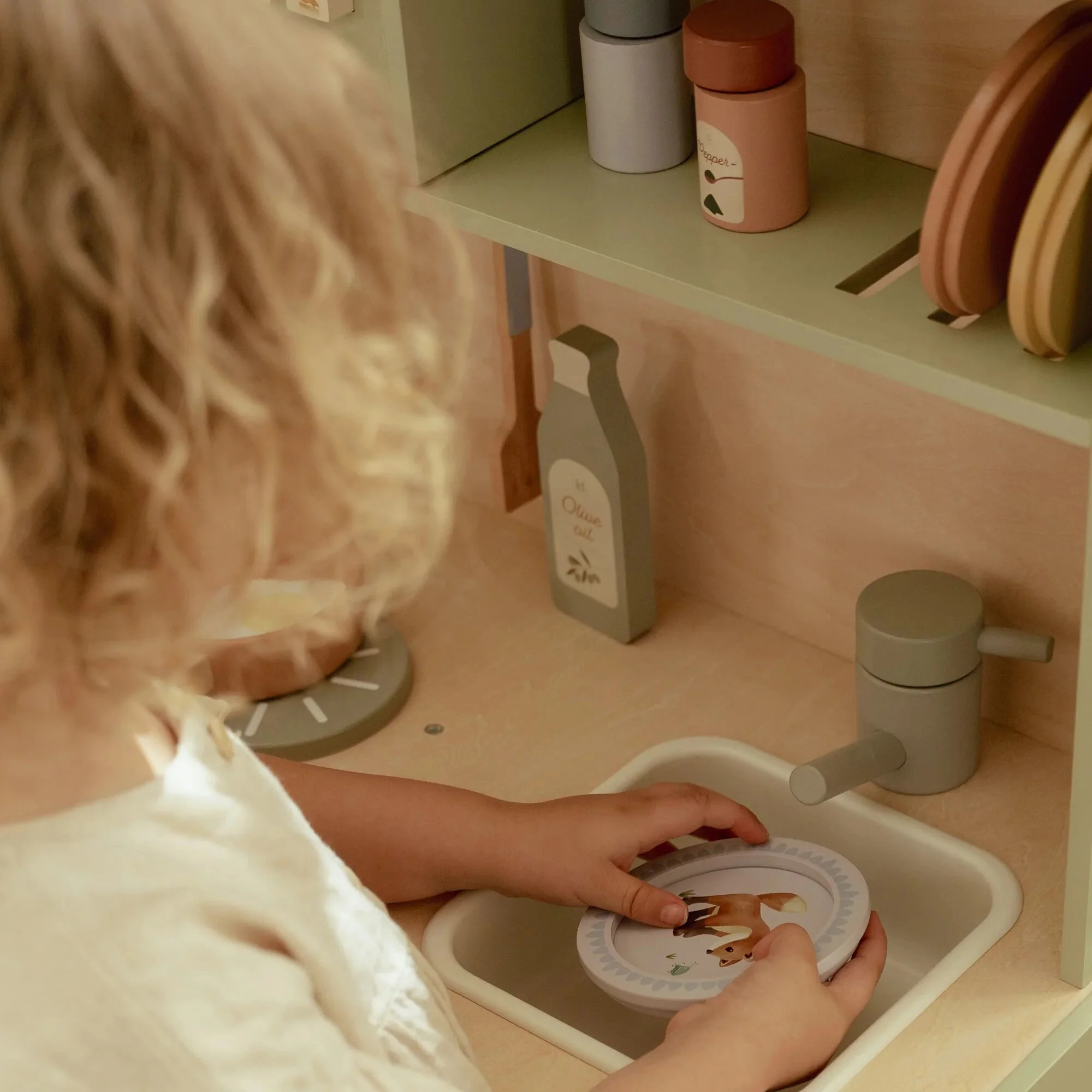 Cuisine en bois pour enfants Vert – Little Dutch – Image 9