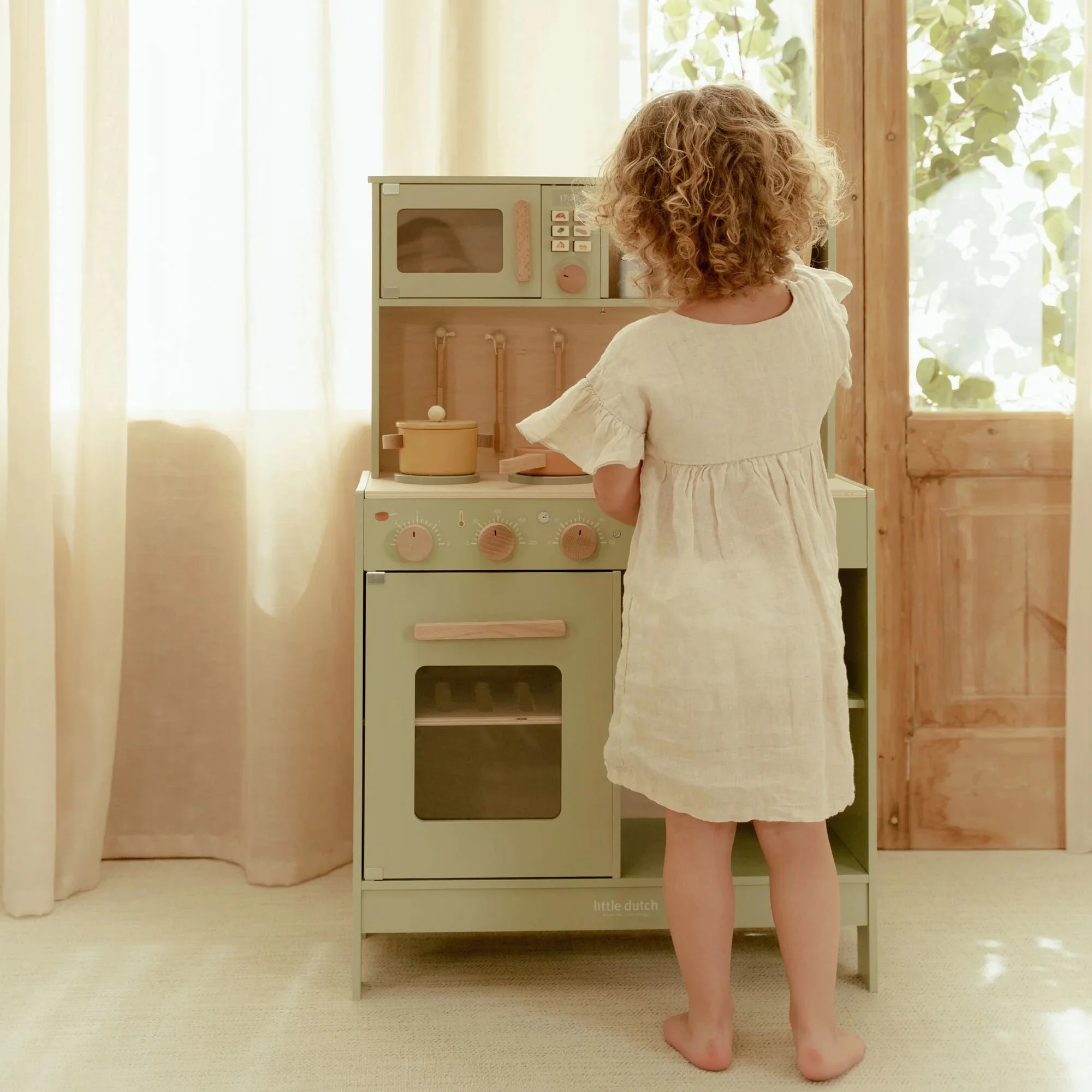 Cuisine en bois pour enfants Vert – Little Dutch – Image 5