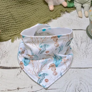 Bavoir bandana effet plissé – MOTIFS AU CHOIX