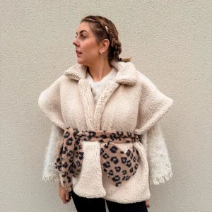 Poncho femme léopard