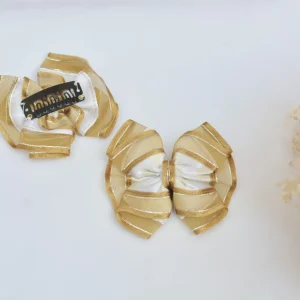 Barrette anti-glisse nœud ruban camel