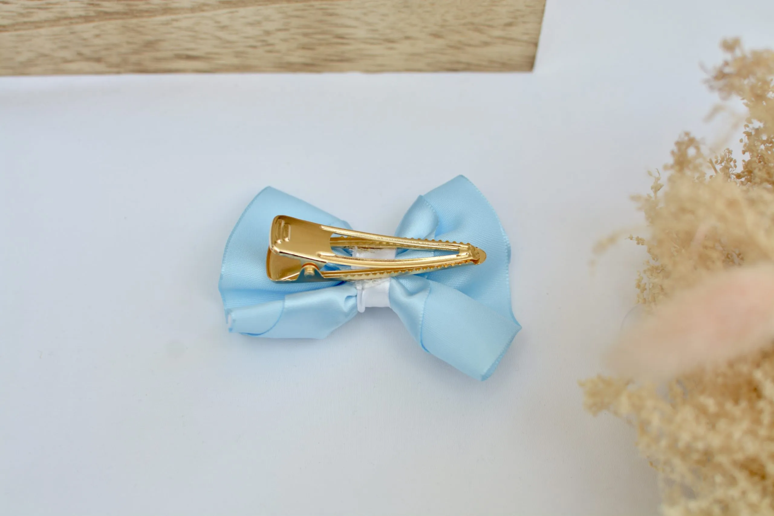 Barrette nœud ruban Bleu ciel – Image 2