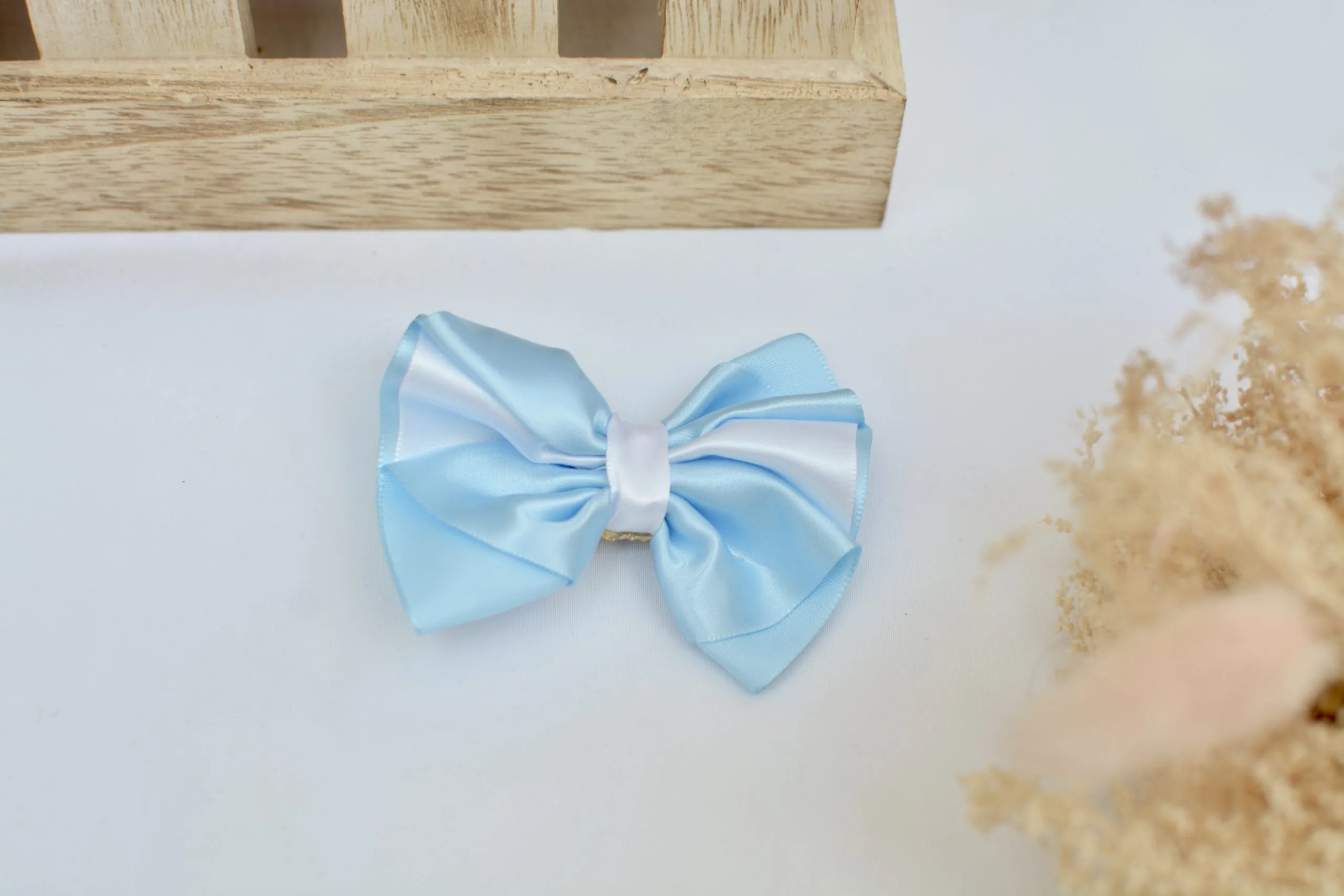 Barrette nœud ruban Bleu ciel
