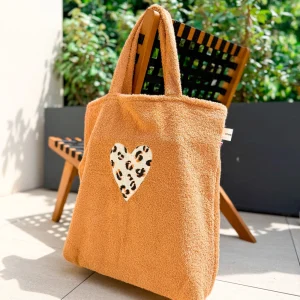 Sac cabas éponge camel/leopard