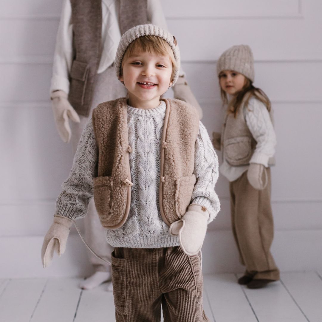 Moufles en laine Sierra 1-3y Brown – Zaffiro – Image 6
