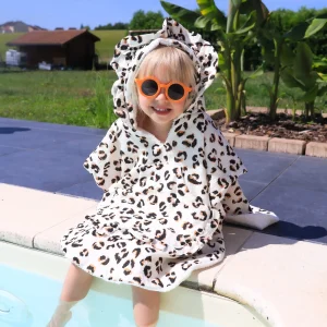 Poncho de bain léopard