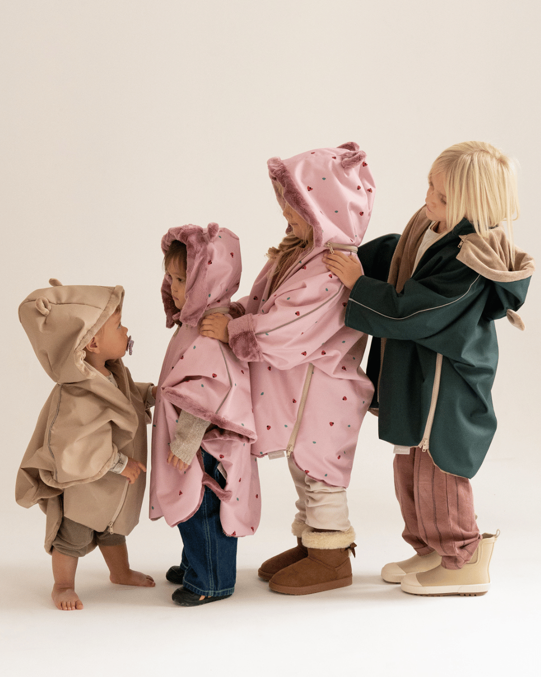 Poncho voiture imperméable en laine mérinos 3-6 ans Coccinella – Piapimo – Image 7