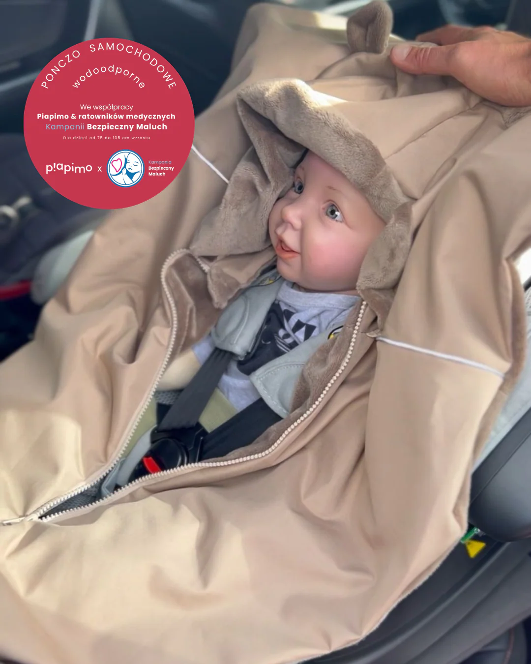 Poncho voiture imperméable en laine mérinos 75-105cm Coccinella – Piapimo – Image 8