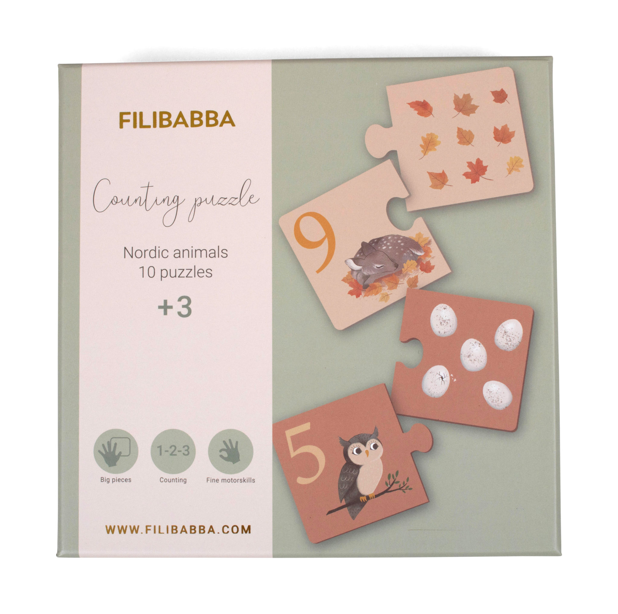 Puzzle à compter Nordic Animals – Filibabba