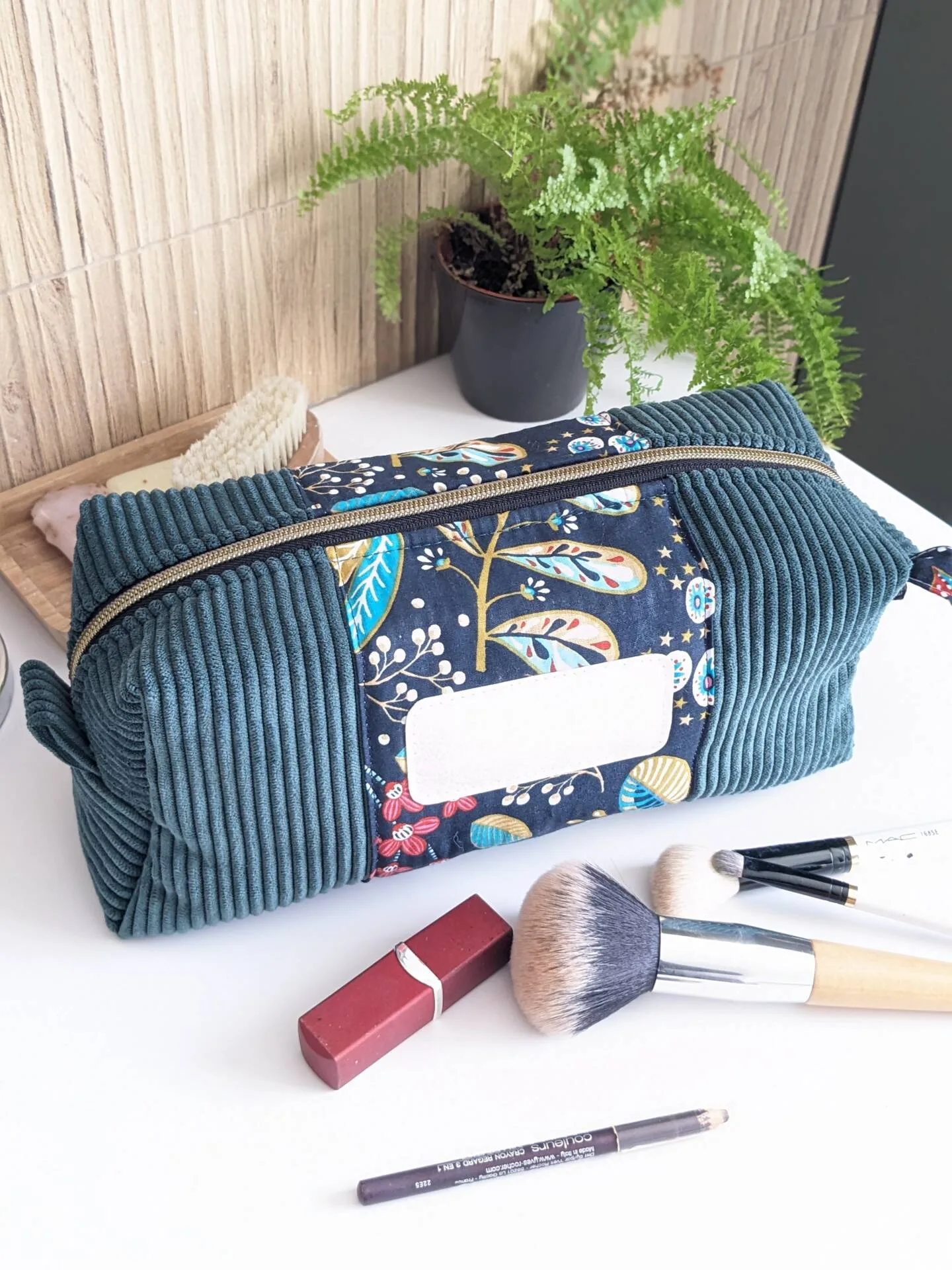 Trousse de toilette velours côtelé personnalisable – Image 7